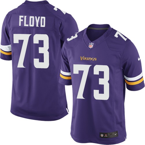 Men's Limited Sharrif Floyd Nike Jersey Purple Home - #73 NFL Minnesota Vikings